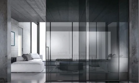 bedroom glass partition design