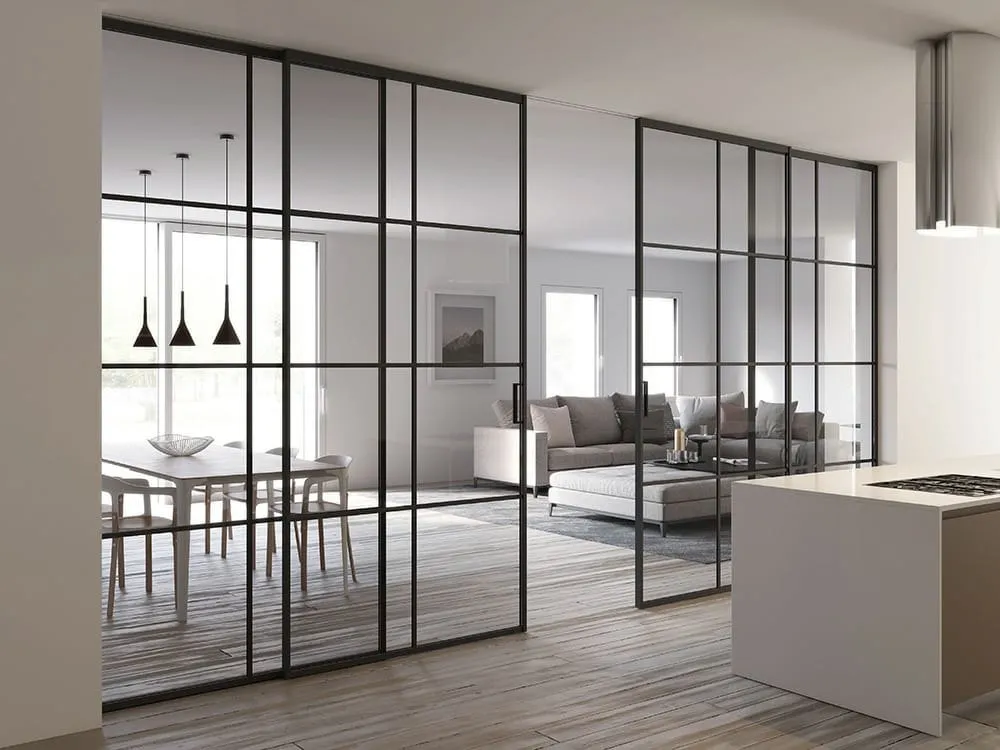 Sliding door partition for living room 